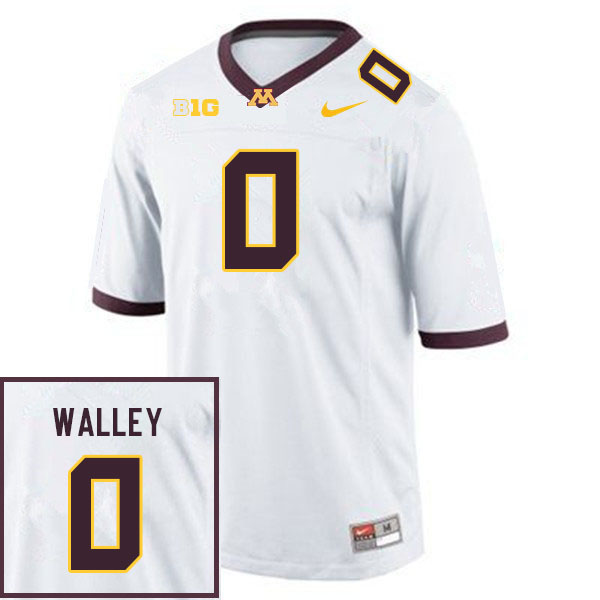 Men #0 Justin Walley Minnesota Golden Gophers College Football Jerseys Sale-White